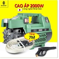 Máy rửa xe mini gia đình cao áp công suất mạnh 2000W, bộ máy xịt tưới cây,ống bơm nước 7m-C0001G2