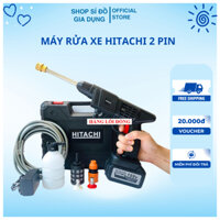 Máy rửa xe mini HITACHI với pin, tiện lợi phục vụ rửa xe tại nhà.
