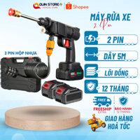 Máy Rửa Xe Pin Cầm Tay HITACHI Áp Suất 199V Pin 32000mAh Hàng Chuẩn Lõi Đồng, Máy Rửa Xe Mini Bảo Hành 24 Tháng