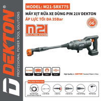Máy rửa xe pin Dekton M21  SRX775  k chổi  than màu xám và cam