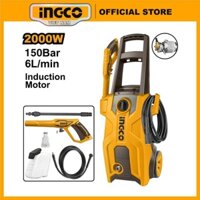 Máy rửa xe tăng áp 2000W 150Bar motor KHÔNG CHỔI THAN INGCO HPWR20008 rửa xe máy honda ô tô, xe tải