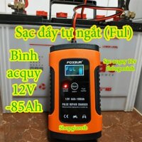 Máy sạc bình ắc quy 12V Foxsur sạc bình ắc quy ô tô xe máy từ 4Ah - 100Ah thông minh có chức năng khử sunfat