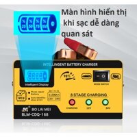 Máy sạc bình ắc quy công suất lớn 12V 24V 15A sạc siêu nhanh cho các loại ô tô tải xe máy ắc quy đồng nai GS khô và nước