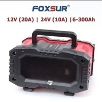 Máy Sạc bình ắc quy FOXSUR 20A (12V 24V 6Ah - 300Ah) sạc bình xe ô tô xe máy xe tải pin sắt LiFePO4 tự ngắt