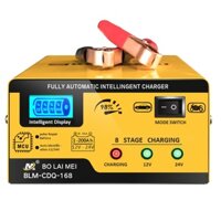 Máy sạc bình ắc quy tự động 12V 24V BT-168 cho ắc quy ô tô ắc quy xe máy các loại bình khô ướt từ 3AH-200AH