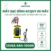 Máy Sạc Bình Acquy Xe Máy Xe Ô Tô E-FAST 12V6A 4Ah-100Ah Cao Cấp Tự Động Ngắt Có Màn Hiển Thị LCD