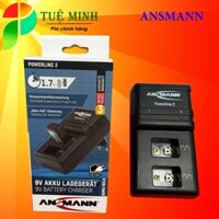 Máy sạc pin 9V, Máy sạc pin Vuông 6F22 ANSMANN Poweline 2 chính hãng, sạc nhanh tự ngắt, siêu bền