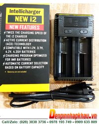 Máy sạc pin Nitecore NEW-I2 có màn hình LCD chính hãng 100% nhập khẩu, Máy sạc pin NiMh-NiCd-Lithium Liion
