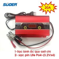 máy sạc Pin sắt bình ắc quy thông minh SUOER ML-20B 20A cho ắc quy axít chì 12V Pin sắt LiFePO4 4S 12.8V 14.6V, lithium
