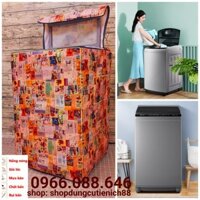 ̣(MÁY SAMSUNG 9kg CỬA TRÊN) Áo Trùm Máy Giặt Vải Dù Xịn Chống Nước ,Bụi , Nắng, Rách Bền Đẹp mẫu gấu đỏ như hình