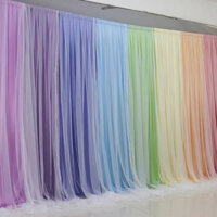 (MAY SẴN 2 LỚP-XẾP LY) RÈM DÁN-LUỒN trang trí tiệc , sự kiện vải voan lưới-thun lụa xinh xắn đủ size