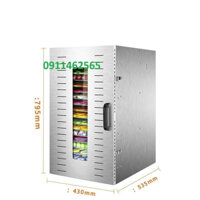 Máy sấy 20 khay vuông inox, sấy khô ròn nguyên liệu - hàng chính hãng bảo hành 12 tháng