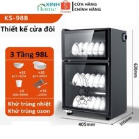Máy sấy bát đũa 2 tầng, máy sấy bát đĩa điều khiển độc lập khử khuẩn thép không gỉ chịu nhiệt cao dung tích lên đến 280L