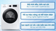 Máy sấy bơm nhiệt Samsung 9 kg DV90TA240AE/SV