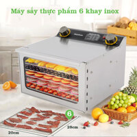 Máy sấy hoa quả, sấy thực phẩm, máy sấy khô thịt cá 6 khay inox Chính hãng DEHYDRATOR [BH 12 Tháng]