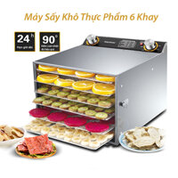 Máy sấy hoa quả, trái cây, thịt - Máy sấy khô thực phẩm 6 khay inox [BH 12 Tháng]