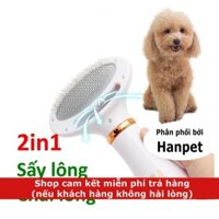 Máy Sấy Lông Cho Thú Cưng, Lược Chải Lông Cho Chó Mèo 2 in 1