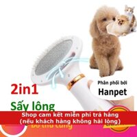 Máy Sấy Lông Cho Thú Cưng, Lược Chải Lông Cho Chó Mèo 2 in 1