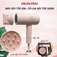 Máy sấy tóc chính hãng koremi công suất 1800W có ion âm bảo vệ tóc sấy K18 có loa sấy tóc xoăn