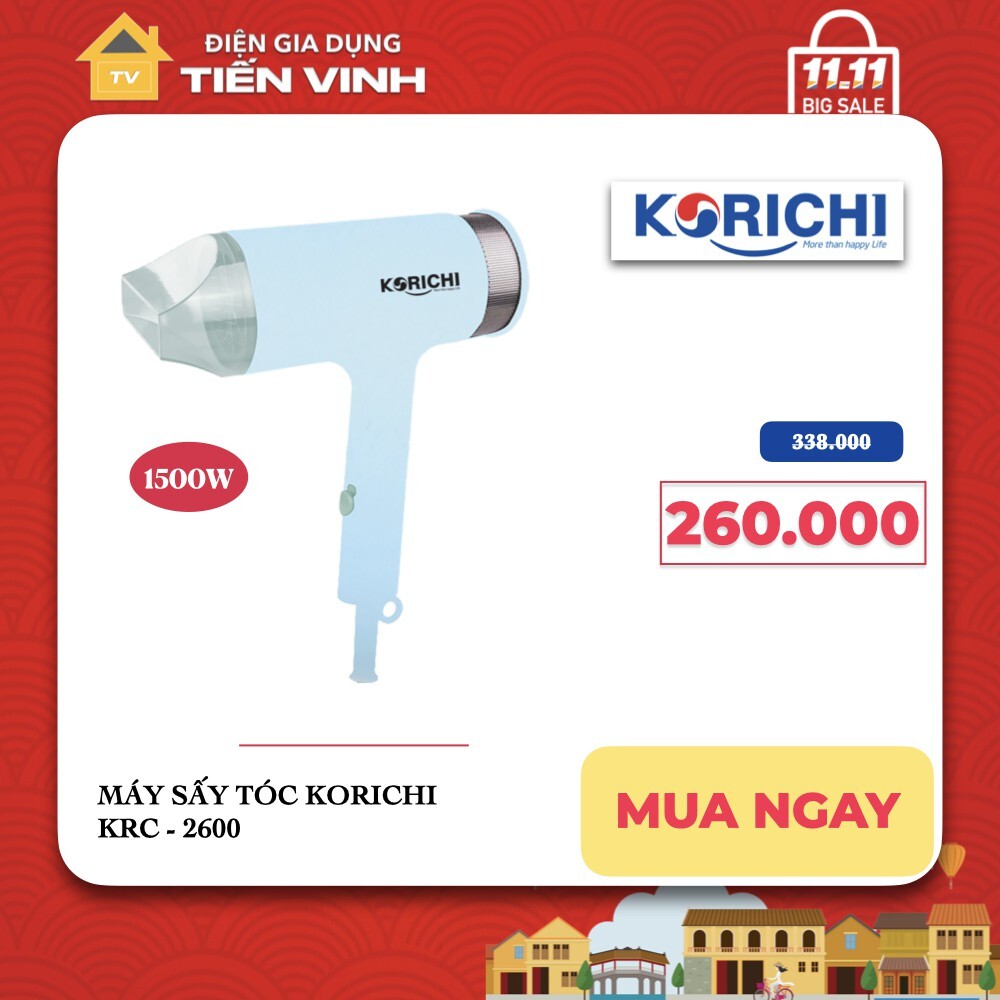 Máy sấy tóc Korichi 1500W KRC-2600