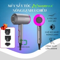 Máy Sấy Tóc NANOMAX 2 Chiều Nóng Lạnh, Công Suất 2000W Nhanh Khô, 3 Tốc Độ Sấy, Thiết Kế Chuẩn Salon