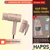 Máy sấy tóc Sunhouse SHD2313 Chính hãng, 2 chế độ, đầu sấy mỏ vịt, gấp gọn cho khách sạn Màu vàng hồng - HAPOS SUNHOUSE