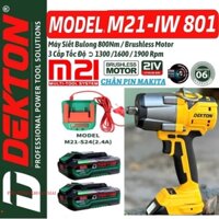 Máy Siết Bulong Dekton 800Nm/M21-IW801N/Motor Brushless/Công Nghiệp / Chân Pin Phổ Thông phụ tùng khoan mài