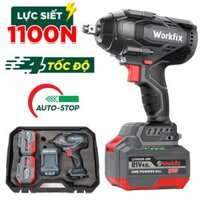 Máy Siết Bulong Dùng Pin WORKFIX WF-IW1100N, Lực Siết 1100N.m, Có Auto-stop, Đèn LED Siêu Sáng