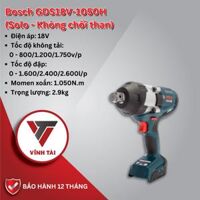 Máy siết bulong PIN 18V Bosch GDS18V-1050H (Solo – Không chổi than)