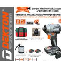 Máy Siết Vít Cấp Trượt 55Nm Dùng Pin 21v Dekton M21-VT55NCP Chuyên Siết Dàn Áo Xe Motor Không Chổi Than Giá TỐT