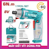 Máy siết vít gập dùng pin 8V Total TSDLI0802 tốc độ không tải 220v/p máy vặn vít mini cầm tay nhỏ gọn có đèn LED CBQs