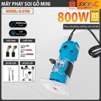 Máy soi gỗ mini, máy phay gỗ, soi alu cầm tay mũi 1/4'', GGG 3706 bảo hành 3 tháng