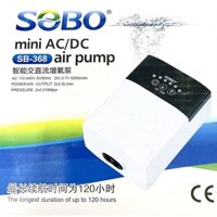 Máy Sủi Oxy 2 Vòi Sobo SB-368 Tích Điện (6W-2x3.5Lít/Phút) - Máy Oxy Tích Điện 2 Vòi Sobo Cho Hồ Cá