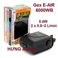 Máy Sủi Oxy bể cá siêu êm 2 vòi GEX E-AIR 4000 WB 6000 WB Sủi Oxy Nhật Bản cho bể cá, hồ thủy sinh trên 1m (bán chạy)