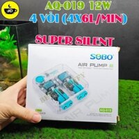 Máy sủi Oxy Cao Cấp Lớn sục khí bơm oxi bể cá cảnh mini hồ thuỷ sinh Sobo AQ-016 019 5w 6w 9w 1 2  6 vòi