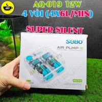 Máy sủi Oxy Cao Cấp Lớn sục khí bơm oxi bể cá cảnh mini hồ thuỷ sinh Sobo AQ-016 019 5w 6w 9w 1 2  6 vòi