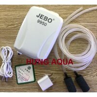 Máy Sủi Oxy, máy sục oxy bể cá Tích Điện Chạy Pin Sạc JEBO 9950 / 9970, SB268 /368 - 2 vòi đề phòng cúp điện (hàng cty)