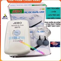 Máy Sủi Oxy TÍCH ĐIỆN 2 Vòi JEBO 9970 + 9950  DÙNG LIÊN TỤC 8H-12H