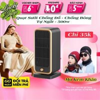Máy Sưởi Ấm Mini Để Bàn Đa Năng Quạt sưởi Mini Công Suất 500W Chống Bỏng, Chống Lật,