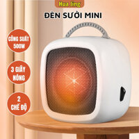 Máy sưởi ấm mini để bàn, quạt sưởi cầm tay công suất 500W làm ấm nhanh chống cháy 2 chế độ nhiệt - Huajing