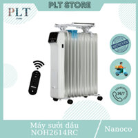 Máy Sưởi Dầu Cảm Ứng Có Remote Nanoco Công Suất 2600W, 3 Mức Nhiệt NOH2614RC (Có Giá Treo Quần Áo+ Hộp Đựng Tinh Dầu)