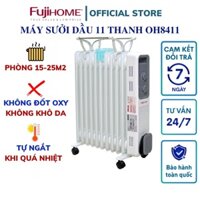 Máy sưởi dầu nhập khẩu FUJIHOME OH8411 Máy sưởi ấm công nghệ Nhật Bản - 11 thanh sưởi - Bảo hành toàn quốc