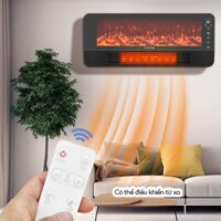 Máy sưởi điện decor trang trí hiện đại, Lò sưởi điện 3D điều khiển từ xa trang trí phòng khách có thể cài đặt nhiệt theo
