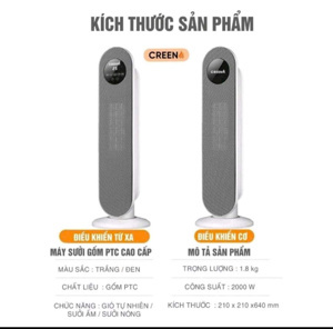 Máy sưởi gốm cao cấp Creen CR-H28DT