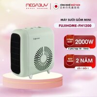 Máy sưởi gốm nhập khẩu Nhật Bản không khô da FUJIHOME FH1200, quạt sưởi gốm mini chính hãng không đốt oxi