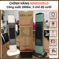 Máy sưởi gốm sưởi ấm phòng ngủ Nineshield KB-6502 công suất 2000W, Quạt sưởi ấm cho bé không đốt oxy