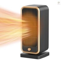 Máy sưởi không gian 500W Gốm PTC Tiếng ồn thấp Làm nóng nhanh Quạt sưởi cá nhân di động với 30 độ Bảo vệ quá nhiệt và quá nhiệt cho phòng ngủ Văn phòng Sử dụng trong nhà Màu đen