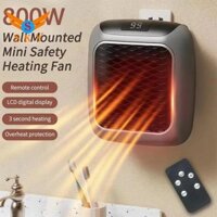 Máy sưởi Mini 800W cho gia đình Quạt sưởi phòng tắm nhỏ Quạt sưởi ấm bằng gốm PTC treo tường có phích cắm EU từ xa
