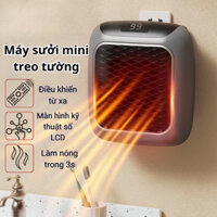 Máy sưởi mini, Máy sưởi phòng ngủ gắn tường thông minh có điều khiển,hẹn giờ tắt an toàn.