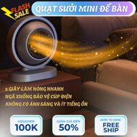 Máy Sưởi Quạt làm nóng tức thì khi bật, Quạt sưởi mini để bàn vận hành dễ dàng nhiệt nhanh và ấm tích hợp cho mẹ và bé